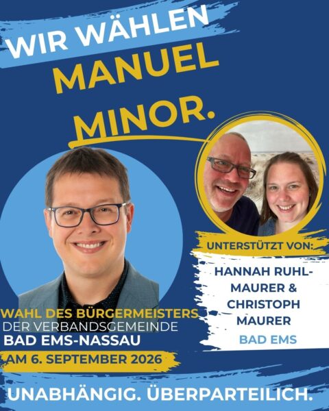 Unterstützeranzeige Manuel Minor_Hannah Ruhl-Maurer und Christoph Maurer